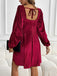 1960s Square Neck Puff Sleeve Velvet Pocket Babydoll Dress - vintage dress, retro fashion