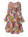 1960s Flare Sleeve Colorful Daisy Dress — the kind of 1960s dress that makes strangers smile