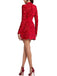 1960s Flocked Floral Lace Half Turtleneck Dress - vintage dress, retro fashion