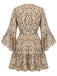 1960s Floral Flared Long Sleeve Dress With Belt, vintage dress, retro fashion, floral print - perfect for women who love vintage and retro fashion