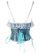 1960s Floral Lace Spaghetti Straps Corset Top - vintage fashion, retro style