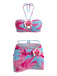 1960s Floral Print Halter Bikini Set & Bodycon Cover-Up - vintage fashion, retro style