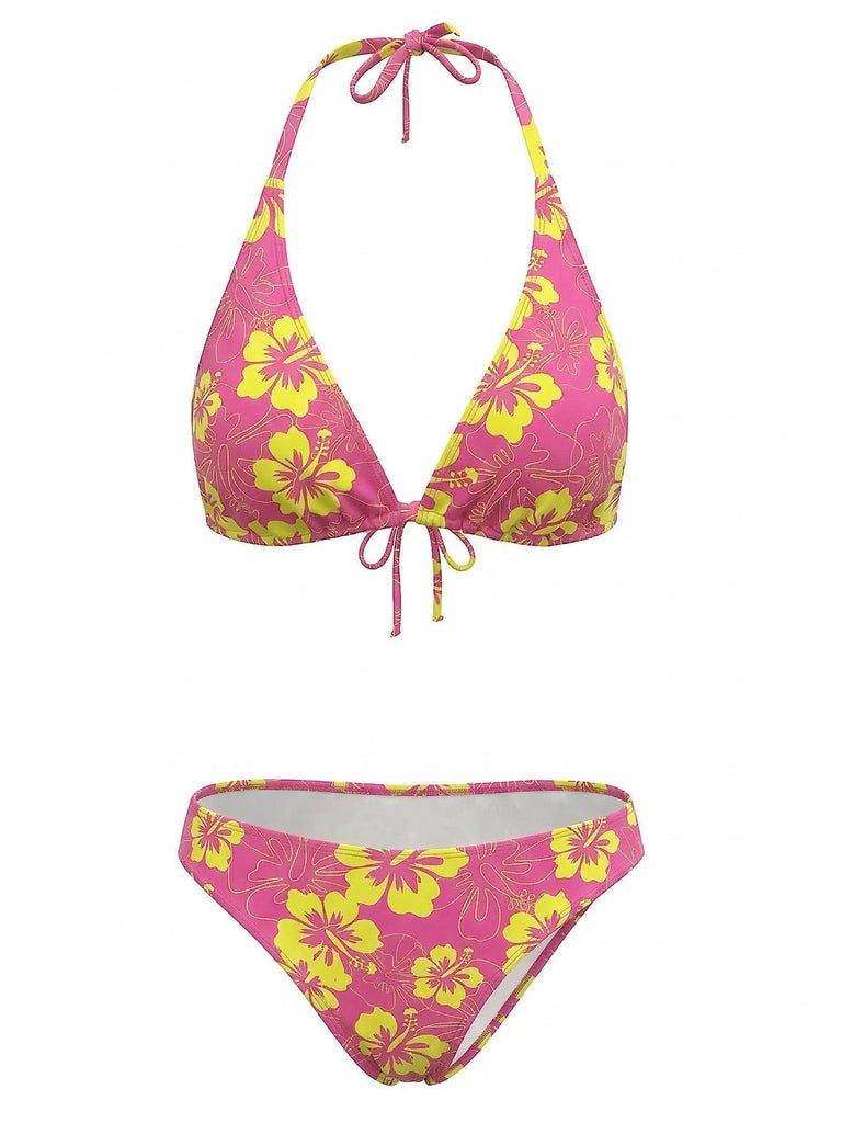 1960s Floral Tropical Bikini Set - vintage swimwear, retro swimsuit, pin-up style for vintage lovers