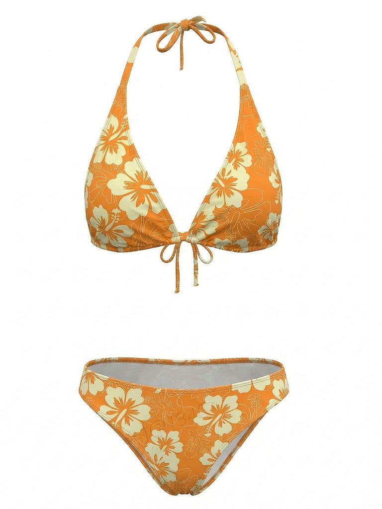 1960s Floral Tropical Bikini Set - vintage swimwear, retro swimsuit, pin-up style for vintage lovers