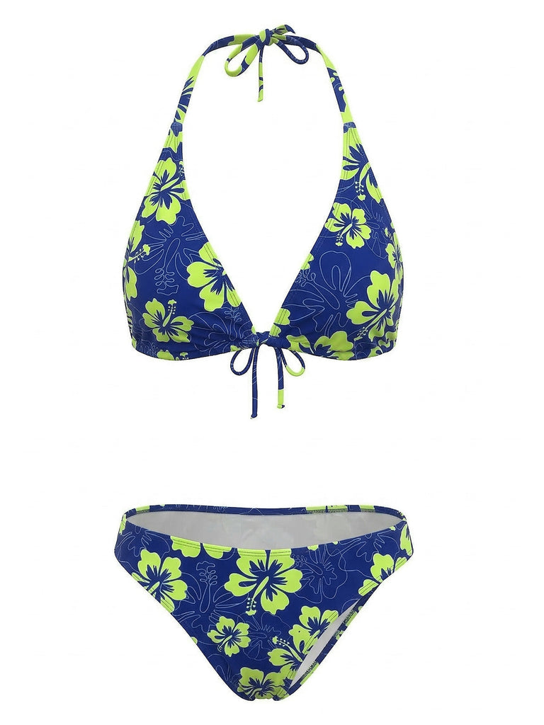 1960s Floral Tropical Bikini Set - vintage swimwear, retro swimsuit, pin-up style for vintage lovers