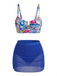 Blue 1940s High Waist Bikini Set, vintage swimsuit, pin-up swimwear - perfect for women who love vintage and retro fashion