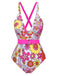 1960s Flowers Back-Cross Strap Belt Swimsuit: 1960s Riviera elegance, reimagined for her