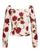 1960s French Rose Floral Slashed Blouse, vintage top, retro blouse - perfect for women who love vintage and retro fashion