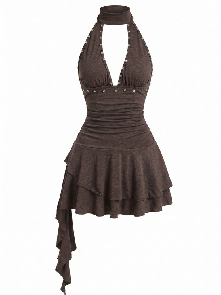 Brown 1960s Vintage Classic Dress 8