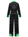 Green & Black 1960s Shimmer Velvet Notched Collar Pajama Set - vintage fashion, retro style, classic black