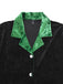 Green & Black 1960s Shimmer Velvet Notched Collar Pajama Set - vintage fashion, retro style, classic black