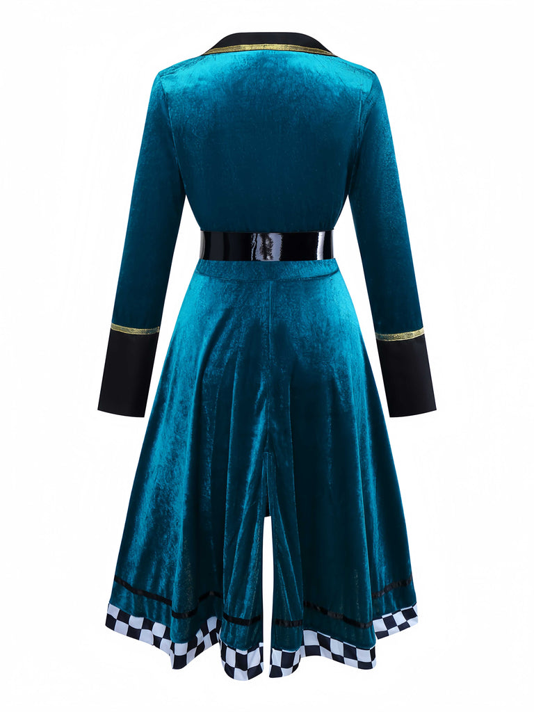 1960s Halloween Mad Hatter Long Sleeve Belt Costume Set