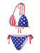 This 1960s Halter Contrast Stripes Stars Bikini carries 1960s vacation dreams in every stitch