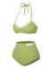 This 1960s Halter Knit Daisy Swimsuit carries 1960s vacation dreams in every stitch