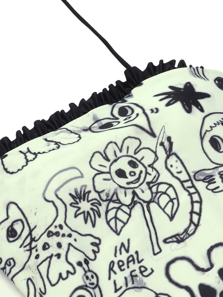 1960s Halter Printed Ruffles One-Piece Swimsuit — because 1960s glamour never goes out of style