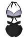 This 1960s Halter Solid Swimsuit carries 1960s vacation dreams in every stitch