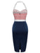 1960s Halter Stripes Bow Belted Dress — the kind of 1960s dress that makes strangers smile