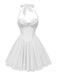 1960s Halter Tie Neck Solid Fishbone Tutu Dress - vintage dress, retro fashion, elegant style for vintage lovers
