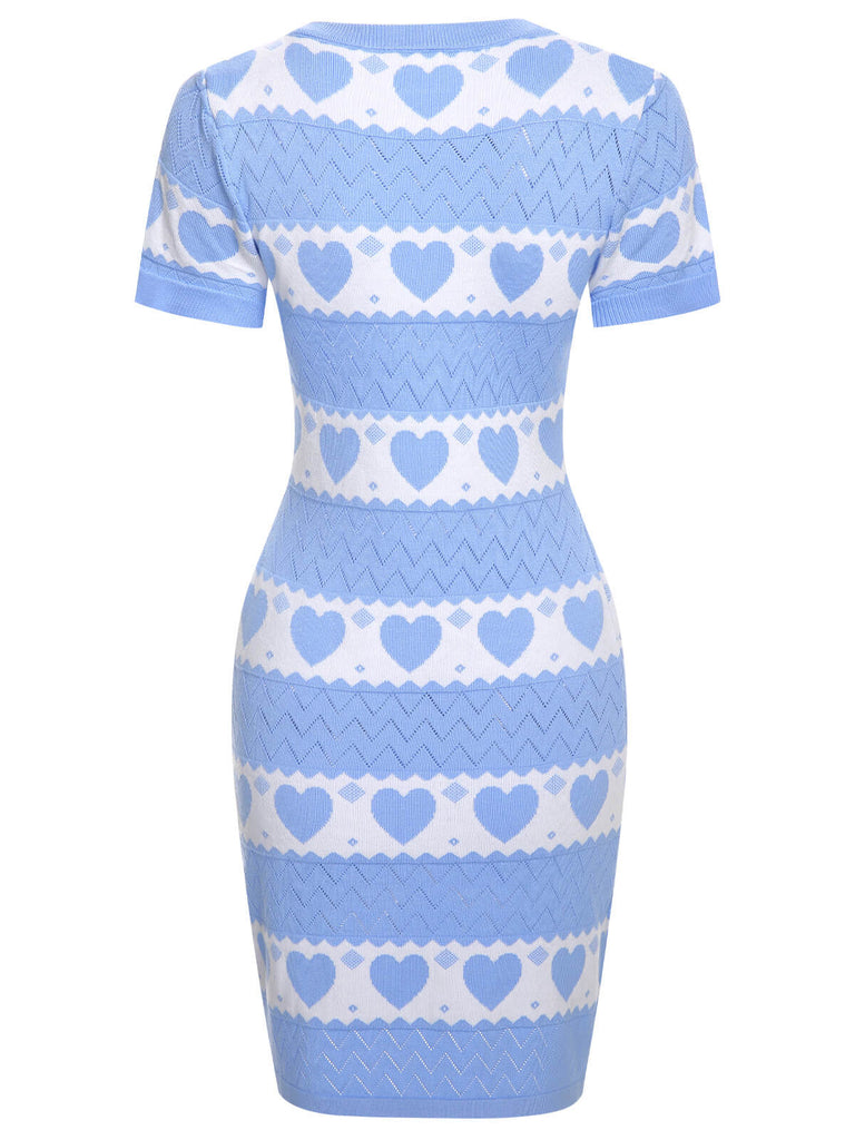 1960s Heart Short Sleeved Knitted Dress — the kind of 1960s dress that makes strangers smile