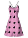 She slips into this 1960s Heart Spaghetti Straps Nightgown and suddenly it's a 1960s daydream