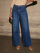 1960s High Waist Wide-Leg Patch Pocket Jeans - vintage fashion, retro style