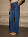 1960s High Waist Wide-Leg Patch Pocket Jeans - vintage fashion, retro style