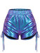 1960s Holographic Drawstring Metallic Shorts, vintage fashion, retro style - vintage inspired fashion