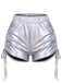 1960s Holographic Drawstring Metallic Shorts, vintage fashion, retro style - vintage inspired fashion