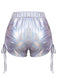 1960s Holographic Drawstring Metallic Shorts, vintage fashion, retro style - vintage inspired fashion