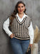 1960s Jacquard Contrasting Houndstooth Wool Vest - vintage fashion, retro style