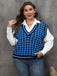 1960s Jacquard Contrasting Houndstooth Wool Vest - vintage fashion, retro style