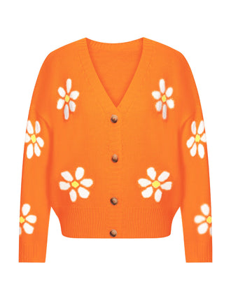 1960s Jacquard Floral Knitted Cardigan — 1960s vintage charm for her modern wardrobe