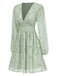 1960s Jaquard Floral Deep V-Neck Skater Dress: where 1960s romance meets her modern spirit