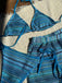1960s Knitted Striped Halter Triangle Bikini Set - vintage fashion, retro style