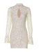 1960s Lace Cutout Bell Sleeves Bodycon Dress - vintage dress, retro fashion