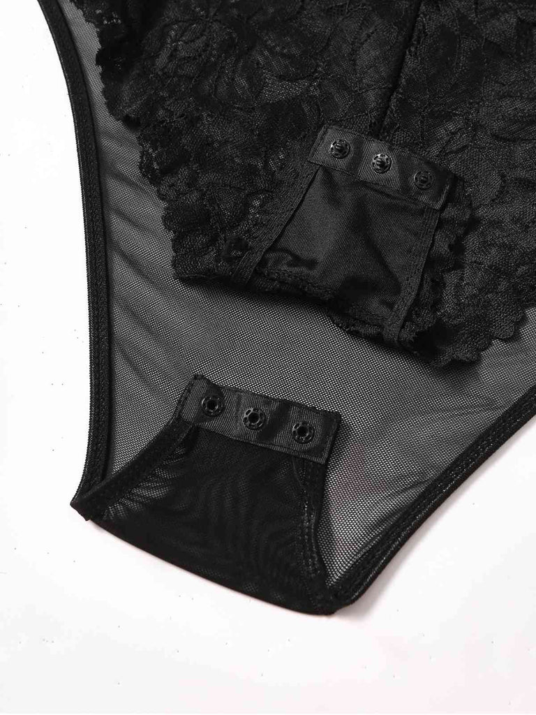 1960s Lace Spaghetti Straps Corset Bodysuit - vintage fashion, retro style