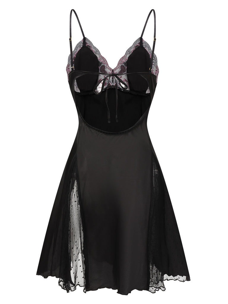 1960s Lace Spaghetti Straps Satin Nightgown, vintage fashion, retro style - perfect for women who love vintage and retro fashion