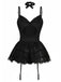 1960s Lace Trimmed Corset Bodysuit Set - vintage fashion, retro style