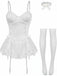 1960s Lace Trimmed Corset Bodysuit Set - vintage fashion, retro style