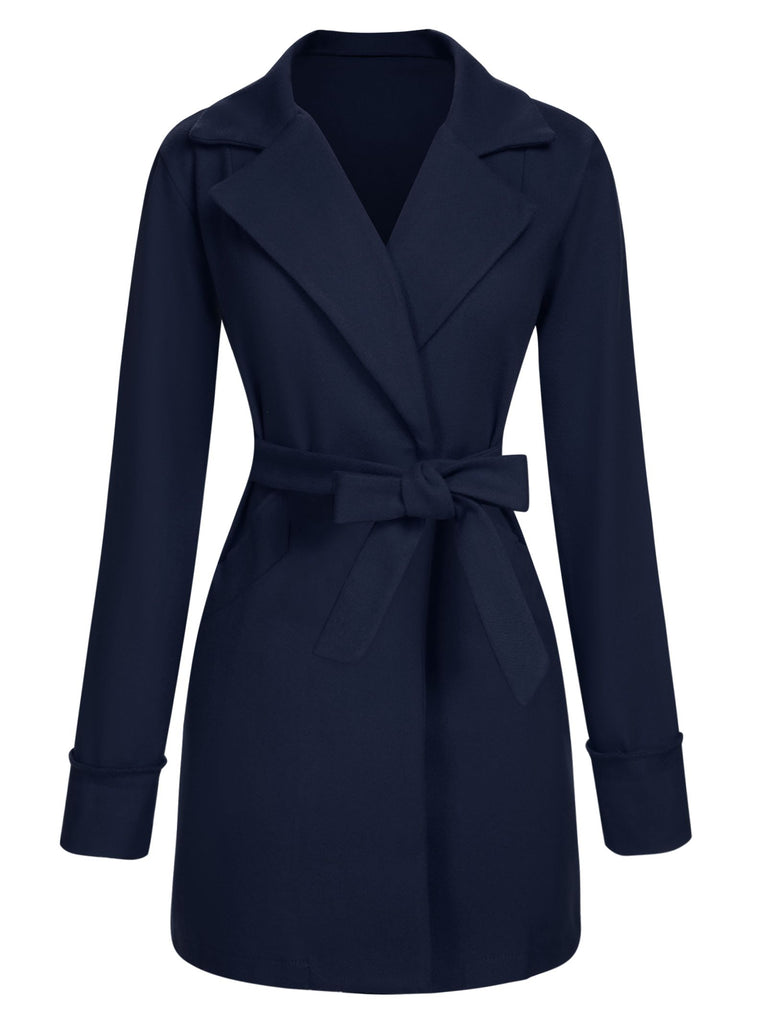 1960s Lapel Belted Winter Coat - vintage fashion, retro style
