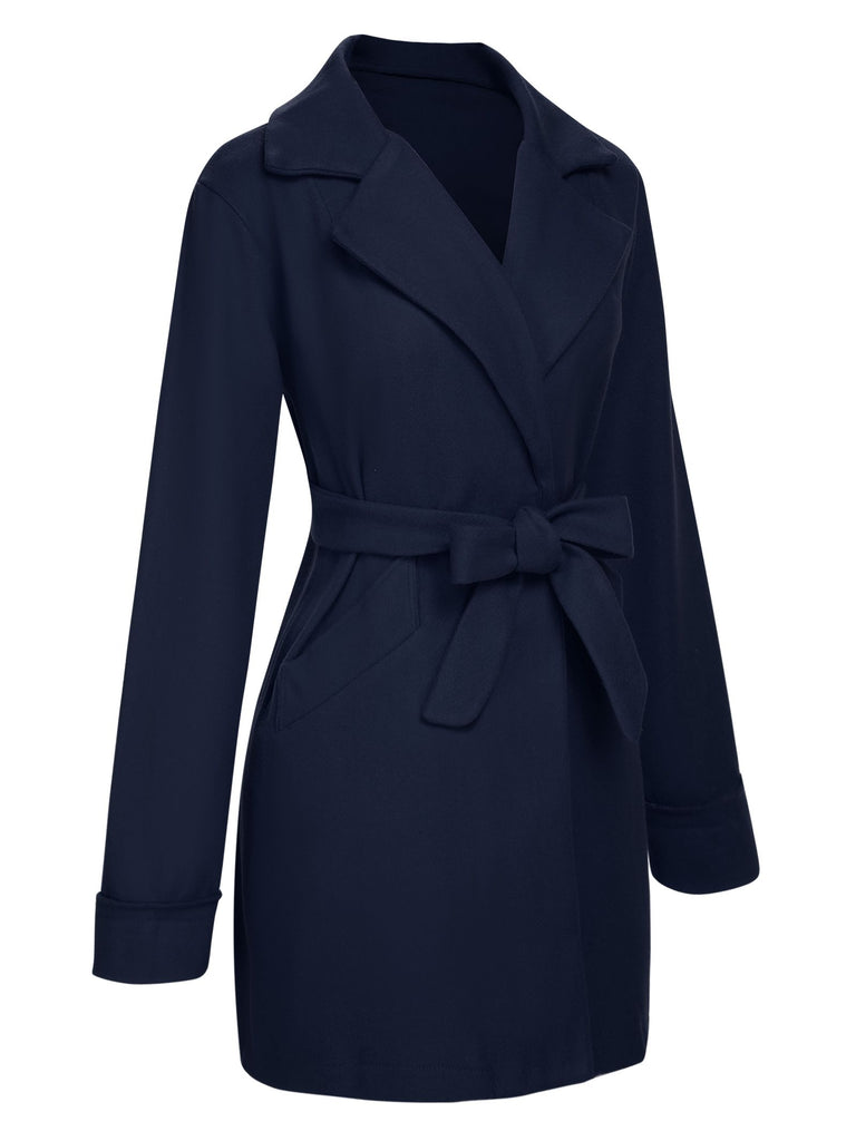 1960s Lapel Belted Winter Coat - vintage fashion, retro style