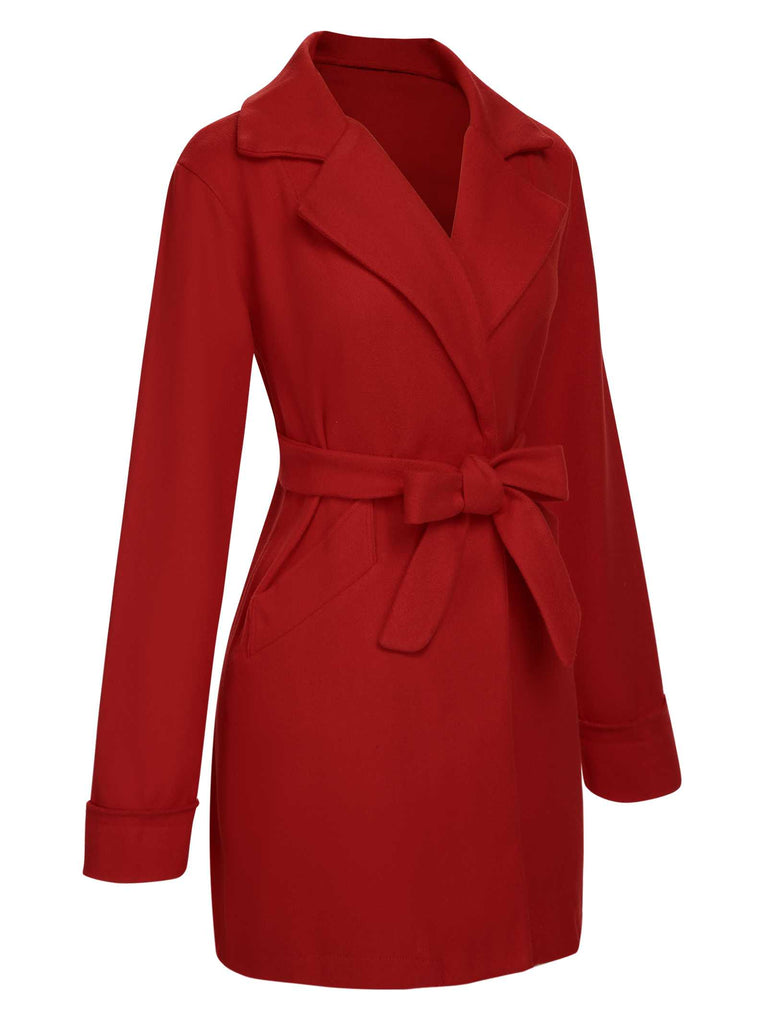 1960s Lapel Belted Winter Coat - vintage fashion, retro style