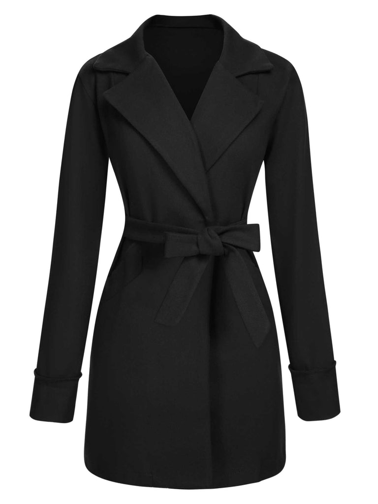 1960s Lapel Belted Winter Coat - vintage fashion, retro style