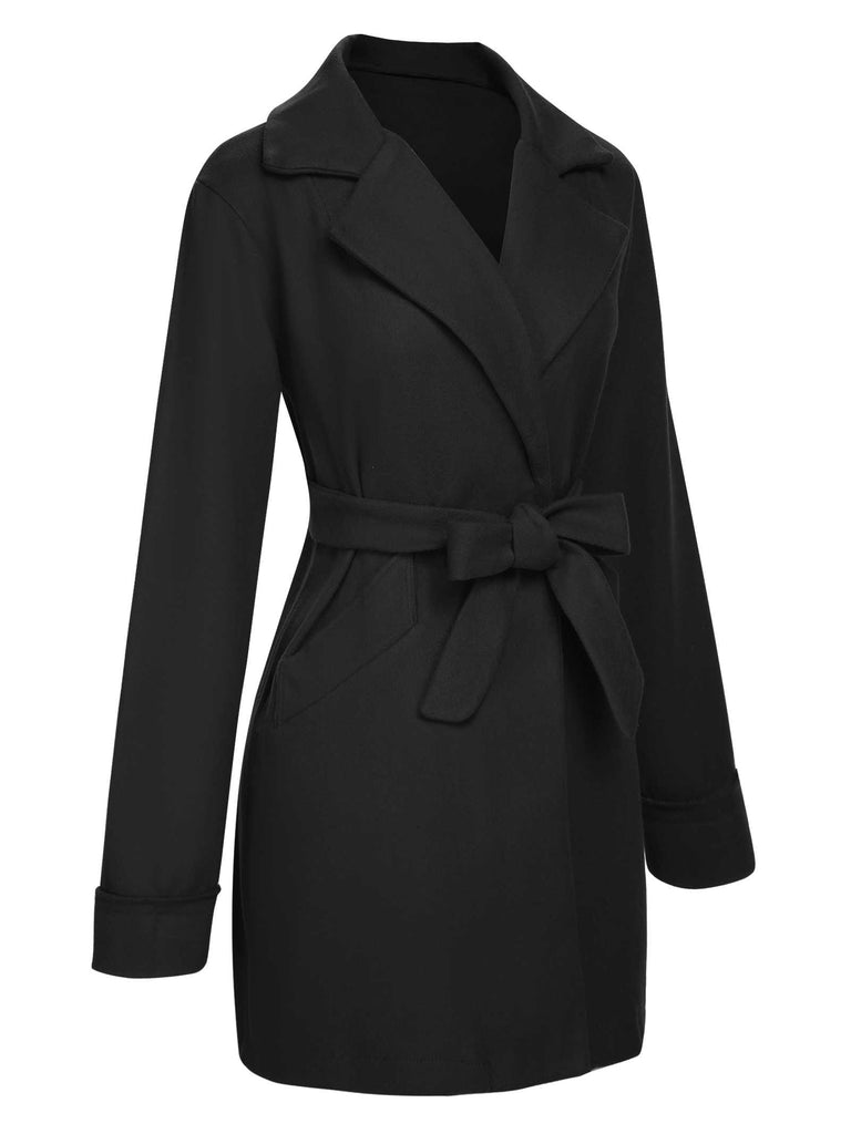 1960s Lapel Belted Winter Coat - vintage fashion, retro style