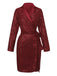 1960s Lapel Sequin Waist Tie Long Jacket - vintage fashion, retro style