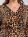 1960s Leopard V-Neck Long Sleeve Dress - vintage dress, retro fashion