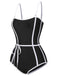 Black 1960s Lined Sling One-Piece Swimsuit, vintage swimsuit, pin-up swimwear - perfect for women who love vintage and retro fashion