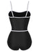 Black 1960s Lined Sling One-Piece Swimsuit, vintage swimsuit, pin-up swimwear - perfect for women who love vintage and retro fashion