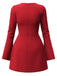 1960s Long Sleeve Faux Pockets Solid Dress - vintage dress, retro fashion