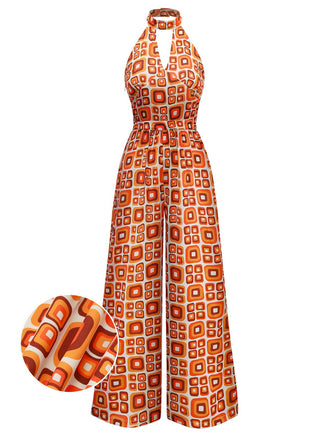 1960s Mandarin Collar Geometric Hippie Jumpsuit - vintage jumpsuit, retro fashion